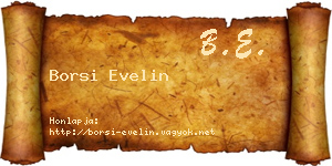Borsi Evelin névjegykártya
